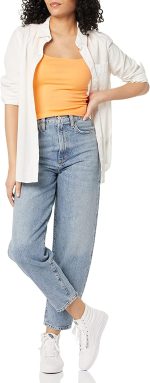 Essentials Women's Slim Fit Square Neck Tank, Pack of 2 - Image 4